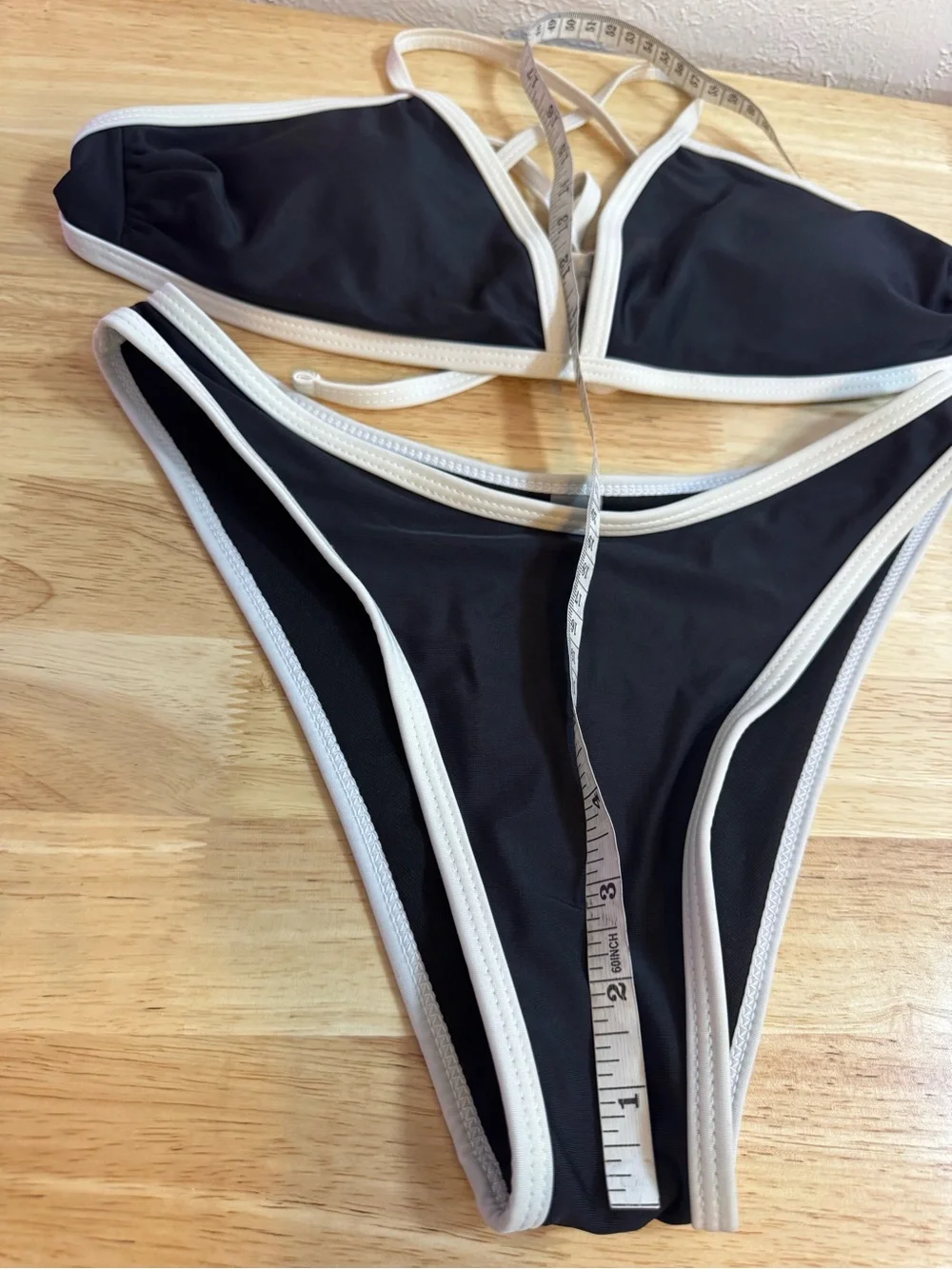 Black & White Color Block Mod High Hip Bikini